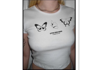 Black butterfly top