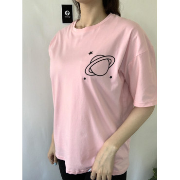 تيشيرت زحل وردي