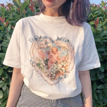 Angels and flowers t-shirt