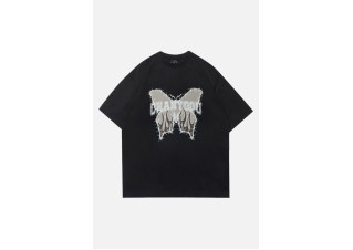 black T-shirt butterfly Chanyoou