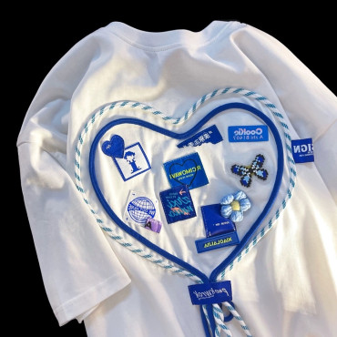 حياكة ابيض t-shirt