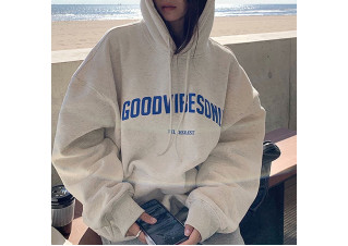 White Good vibes hoodie