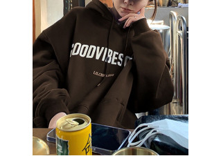 Brown Good vibes hoodie