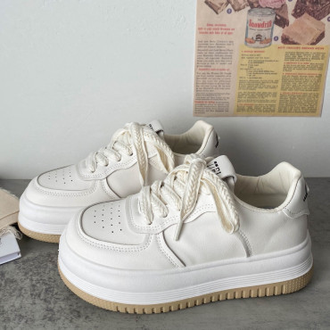 Plain white Korean shoes D306