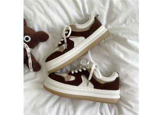 Walnut and beige Korean shoes